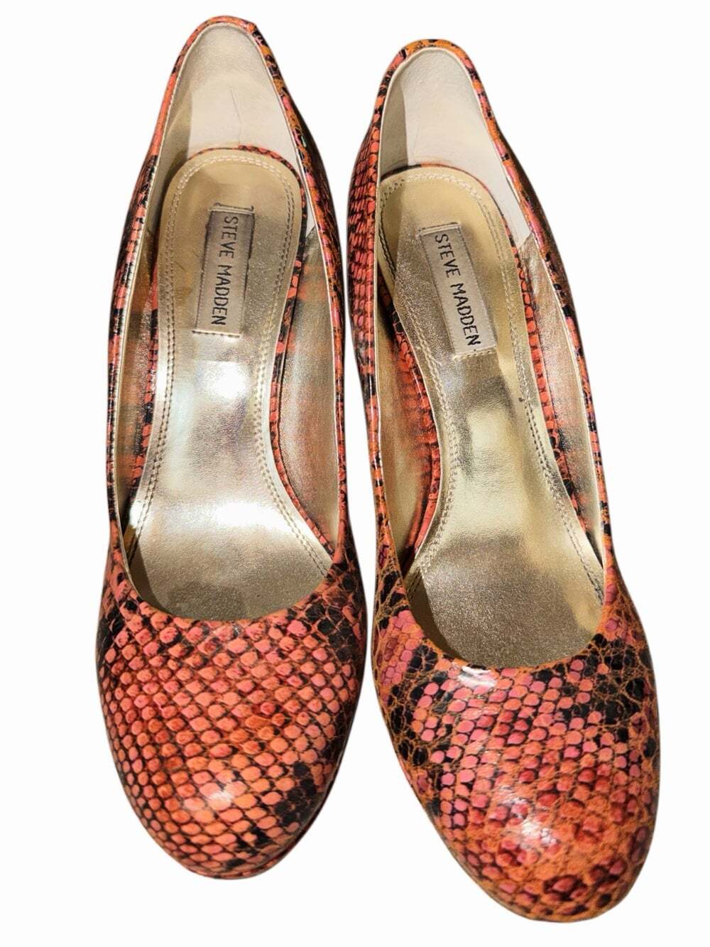 Steve Madden Women's Size 10 Pink Faux Snake Skin Pump High Heels